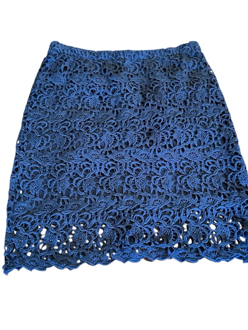 Kenar Navy Blue Lace Straight Skirt Size XS